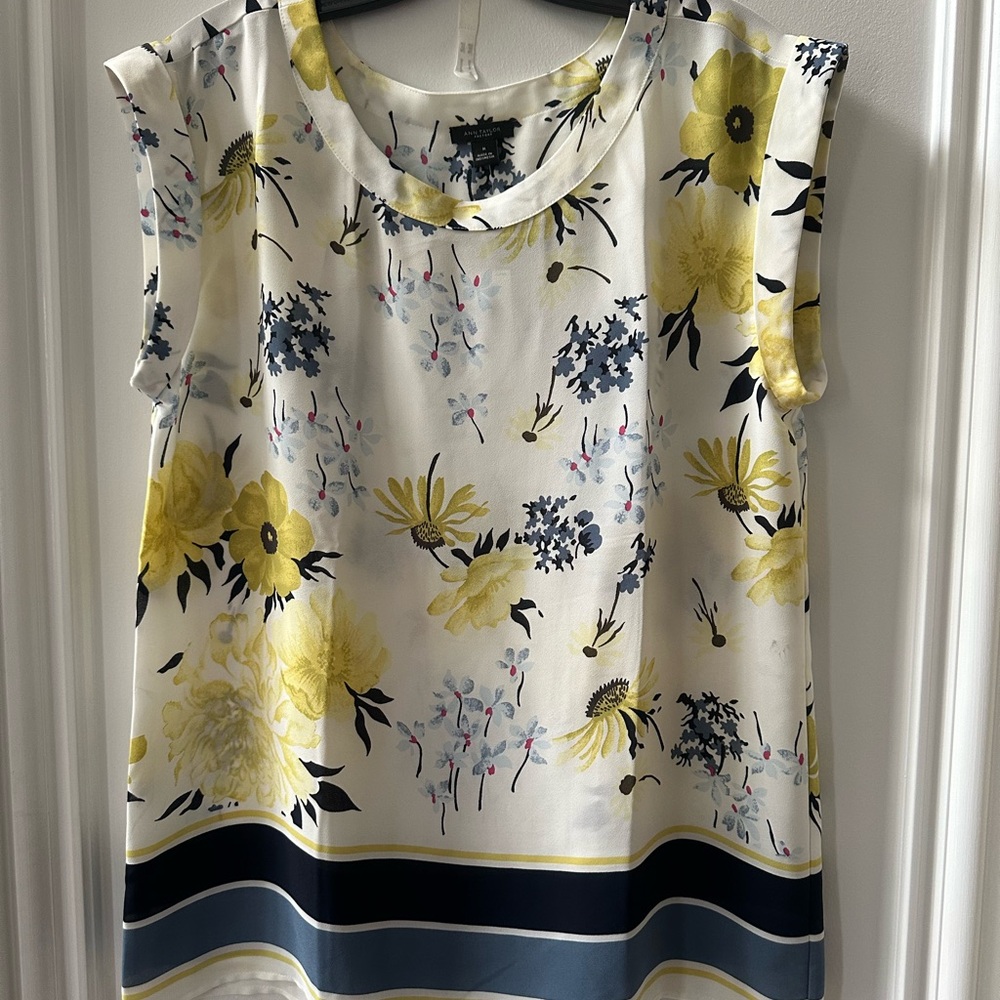 NWT Ann Taylor Factory Folded Sleeve Blouse Size M (orig. $55)